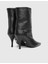 Melinda Hakiki Deri Siyah Kadın Topuklu Bot 4