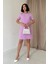 Eyesof Lila Kısa Kol Atlas Mini Elbise 1