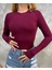 Kadın Modal Kumaş Yumuşak Esnek Bisiklet Yaka Parmak Geçirmeli Body 2