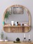 Raflı Oval 45 cm Koridor Dresuar Konsol Duvar Salon Banyo Ofis Çocuk Yatak Oda Raflı Aynası 2