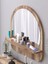 Raflı Oval 45 cm Koridor Dresuar Konsol Duvar Salon Banyo Ofis Çocuk Yatak Oda Raflı Aynası 3
