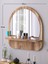 Raflı Oval 45 cm Koridor Dresuar Konsol Duvar Salon Banyo Ofis Çocuk Yatak Oda Raflı Aynası 5