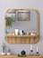 Raflı Kare 58 cm Koridor Dresuar Konsol Duvar Salon Banyo Ofis Çocuk Yatak Oda Raflı Aynası 2