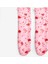 Pembe Flok Kalp Baskılı Kız Çocuk Tül Çorap 1