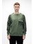 Deep Yeşil Crewneck Erkek Baskılı Sweatshirt 1