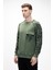 Deep Yeşil Crewneck Erkek Baskılı Sweatshirt 2
