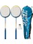 2 Adet Badminton Raketi ve Çantası + Badminton Topu Deluxe Yüksek Kalite Set Kırmızı Ve Mavi Renk 1