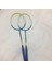 2 Adet Badminton Raketi ve Çantası + Badminton Topu Deluxe Yüksek Kalite Set Kırmızı Ve Mavi Renk 2