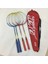 2 Adet Badminton Raketi ve Çantası + Badminton Topu Deluxe Yüksek Kalite Set Kırmızı Ve Mavi Renk 5