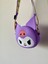 Kız Çocuk Sanrio Kuromi Figürlü Çıkartılabilir Ayarlanabilir Renkli Askı Mor Renk Silikon Çapraz Çanta Cüzdan 4