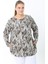 Yünlü Viskon Desenli Likralı Kadın Büyük Beden Tunik 1