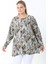 Yünlü Viskon Desenli Likralı Kadın Büyük Beden Tunik 3