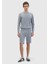 Açık Gri Düz Örme Jogging Fit Spor Bermuda 1