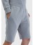 Açık Gri Düz Örme Jogging Fit Spor Bermuda 3