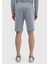 Açık Gri Düz Örme Jogging Fit Spor Bermuda 4