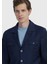 Lacivert Düz Shirt Shoulder Slim Fit %100 Yün Ceket 4