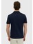 Lacivert Jakarlı Polo Yaka %100 Pamuk T-Shirt 2