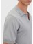 Açık Gri Polo Yaka Düz Örgü Triko 5