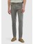 Gri Düz Dokuma Slim Fit Casual Pamuk Karışımlı Pantolon 2