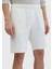 Ekru Düz Örme Jogging Fit Spor Bermuda 4