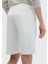 Ekru Düz Örme Jogging Fit Spor Bermuda 5
