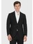 Siyah Düz Shirt Shoulder Slim Fit %100 Yün Ceket 1