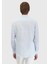 Mavi Çizgili Casual Fit Dokuma Casual %100 Keten Gömlek 5