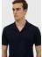 Lacivert Jakarlı Polo Yaka %100 Pamuk T-Shirt 3