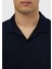 Lacivert Jakarlı Polo Yaka %100 Pamuk T-Shirt 4