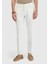 Ekru Düz Dokuma Regular Fit Casual Pamuk Karışımlı Pantolon 2