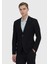 Siyah Düz Shirt Shoulder Slim Fit Pamuk Karışımlı Örme Ceket 1
