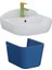 Sento Kids Lavabo ve Yarım Ayak Seti,45 Cm, Beyaz Mavi 1