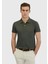 Haki Düz Polo Yaka %100 Pamuk T-Shirt 1