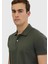 Haki Düz Polo Yaka %100 Pamuk T-Shirt 3