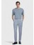 Açık Gri Düz Kumaş Slim Fit Casual %100 Yün Pantolon 1