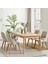 Orin 80X132 Mdf Açılabilir Meşe Masa 6 Krem Sandalye 1
