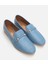 Kadın Deri Mavi Loafer 14