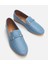 Kadın Deri Mavi Loafer 15