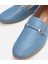 Kadın Deri Mavi Loafer 16