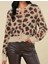 Kadın Leopar Desenli Düğmeli Yumuşak Hırka 1