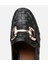 01AYH303950A100 KADIN Deri Siyah Örgü Detaylı Tokalı Klasik Loafer 16