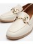 01AYH303960A400 Deri Ekru Kadın Tokalı Loafer 15