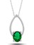 Gümüş Yeşil Oval Taşlı Damla Kadın Kolye (BC-406D43) 1