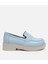 01AYH306700A600 Deri Açık Mavi Kadın Loafer 13