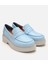 01AYH306700A600 Deri Açık Mavi Kadın Loafer 14