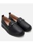 01AYH306720A100 Deri Siyah Kadın Tokalı Loafer 14