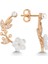 Gümüş Rose Sedef Çiçek Çivili Kadın Küpe (BC-040D63) 2