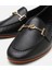 01AYH309600A100 KADIN Deri Siyah Tokalı Klasik Loafer 15