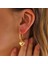 Gümüş Gold Kalp Sallantılı Kadın Küpe (BC-2C5E2E) 2