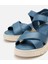 01SAH306860A620 KADIN Deri Mavi Ayarlanabilir Comfort Sandalet 15